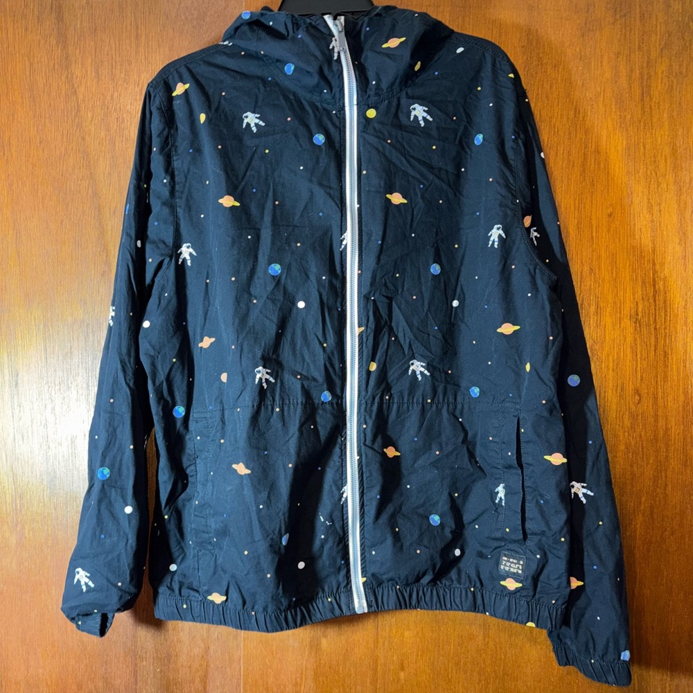 🐠 Denim & Flower Blue Raincoat with Hood and Water-Resistant Finish